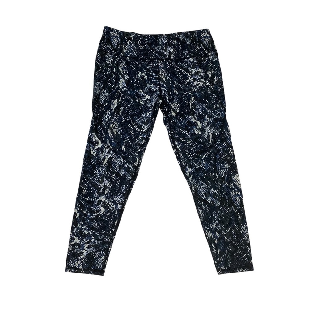Sweaty Betty The Power 7/8 Legging Sz Large Snakeskin Black White Blue